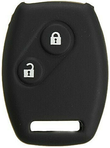 Silicone Car Key Cover Case with 2 Buttons for Honda Black