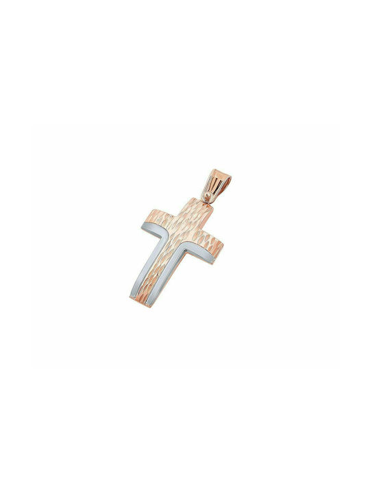 14K Rose gold men's cross, T16619