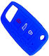 Car Key Cover Case made of with 3 Buttons for Seat / Skoda / VW 69183 in Blue Color