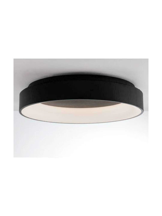 Fan Europe Μοντέρνα Μεταλλική Πλαφονιέρα Οροφής με Ενσωματωμένο LED σε Μαύρο χρώμα 60cm
