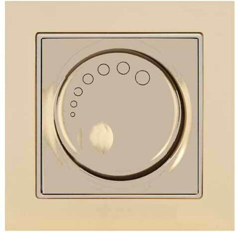 Mutlusan Elitra Plus Steel Χωνευτός Διακόπτης Dimmer με Πλαίσιο LED Περιστροφικός σε Χρυσό Χρώμα