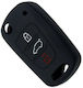 Silicone Car Key Cover Case with 3 Buttons for Hyundai / Kia Black