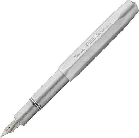 Kaweco Стил Спорт Писалка Medium Сребриста от Inox с Червено Мастило