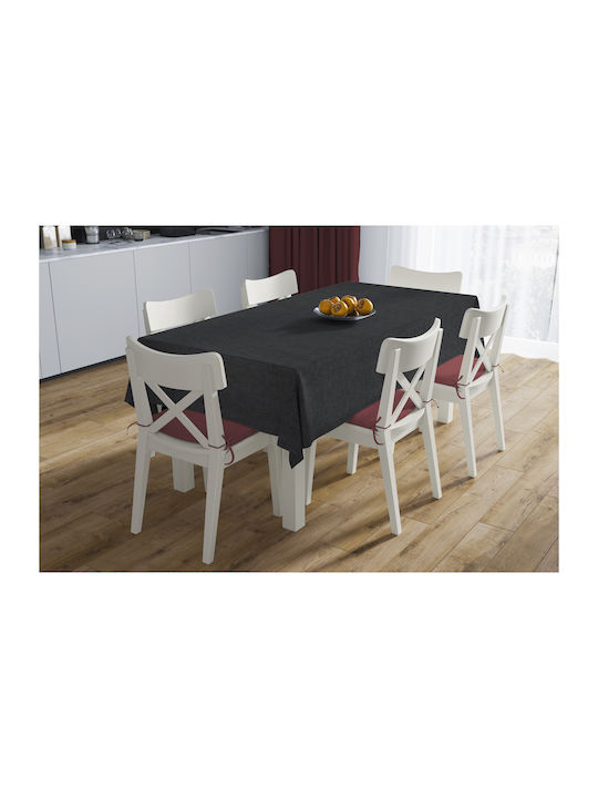 Dimcol Panama Cotton & Polyester Stain Resistant Checkered Tablecloth Black 90x90cm