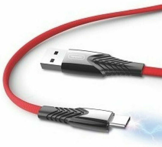 Tranyoo X5-C Geflochtenes USB 2.0 Kabel USB Typ-C männlich - USB-A Rotes 1m PS-107988