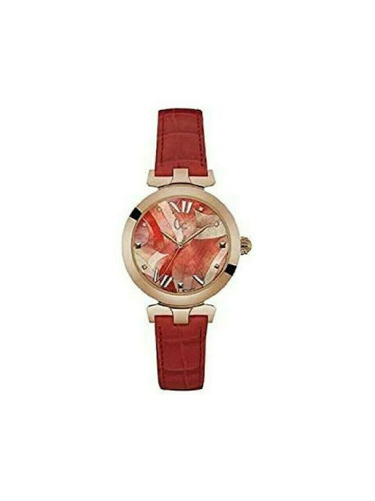 GC Watches Ladybelle Ρολόι με Δερμάτινο Λουράκι σε Κόκκινο χρώμα