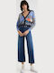Crepusculo Women's Knitted Cardigan with Buttons Blue