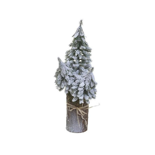 Christmas Decorative Snowy Wood Tree 33cm Green