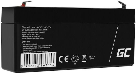 Green Cell Μπαταρία UPS με Χωρητικότητα 3.4Ah και Τάση 6V AGM38 1τμχ