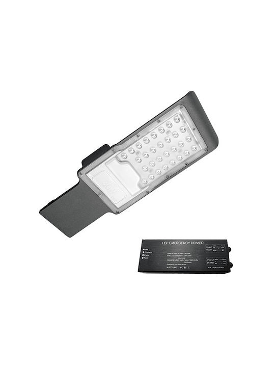 Elmark Stellar Outdoor Floor Lamp LED Road 50W with Cold White Light IP65 Black