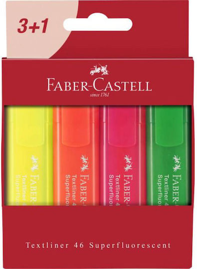 Faber-Castell Fluo Textmarker Mehrfarbig