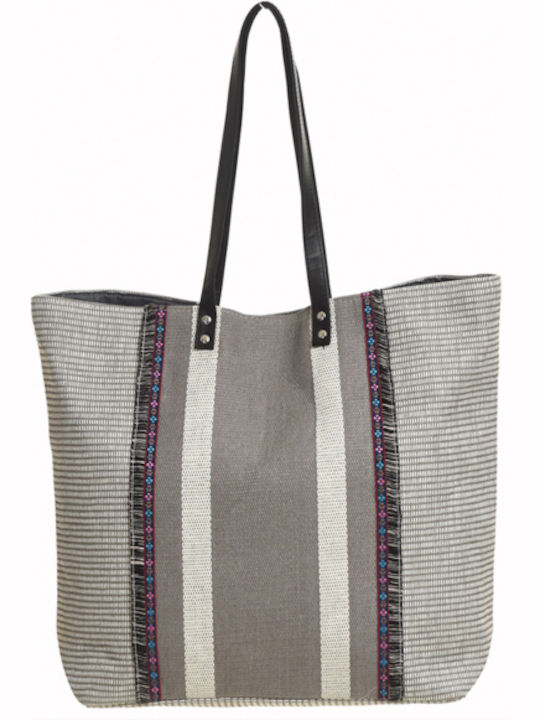 MiandMi Beach Bag Gray with Stripes