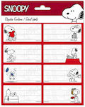 Grupo Erik Notebook Labels Snoopy 8x4cm 8pcs