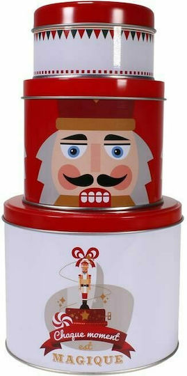 Weihnachtliche Metallisch Figur Box Rot 3Stück