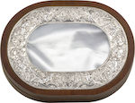 Silver Astron Tabletop Oval Wedding Crown Case Brown 23x30cm