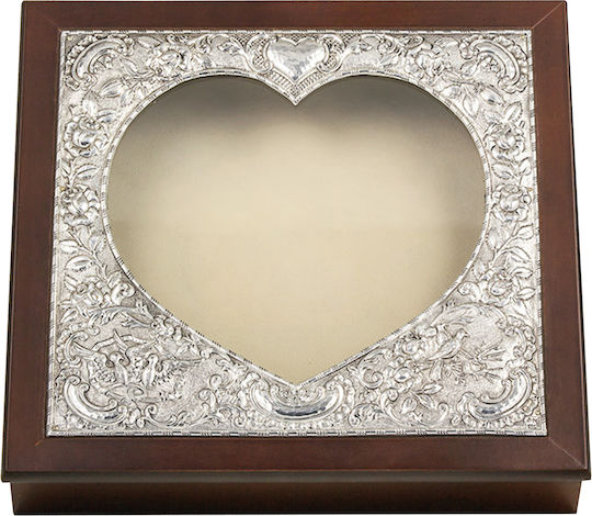 Silver Astron Cutie pentru Coroană de Nuntă Pătrată Maro 26.5x28.5εκ.