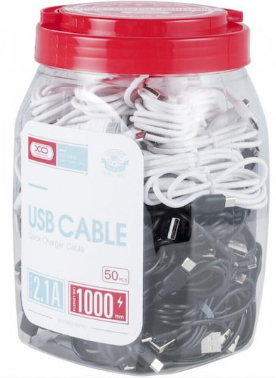 XO NB200 Regular USB 2.0 to micro USB Cable Μαύρο 1m (16.005.0149) 1τμχ