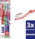 AIM Triple D-fense Comfort Plus Zahnbürste Weich Red - Green - Blue 3Stück