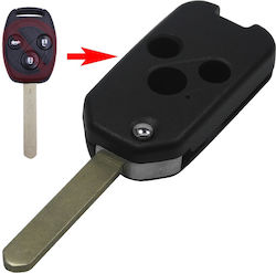 Foldable Car Key Shell with Blade with 3 Buttons for Honda