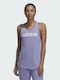 Adidas Loungewear Essentials Women's Athletic Cotton Blouse Sleeveless Light Purple