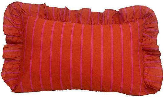 Linea Home Μαξιλαροθήκη Oxford Κόκκινο Φουξ 48x68εκ.
