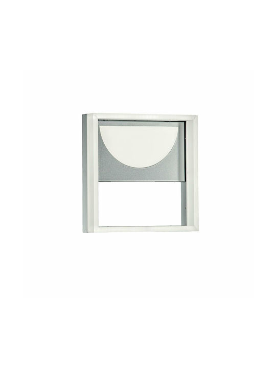 Ondaluce Modern Lamp Wall with Integrated LED and Warm White Light Silver 25x25x9cm