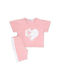 Nek Kids Wear Kids Set with Leggings Summer 2pcs Pink