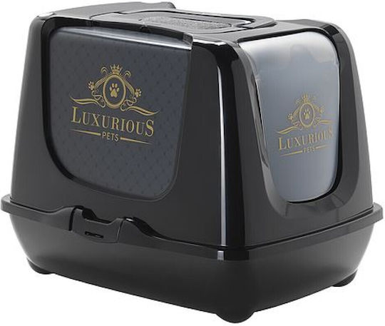 Pet Camelot Luxurious Cat Toilet Closed Black L57.4 x W44.8 x H42.7cm