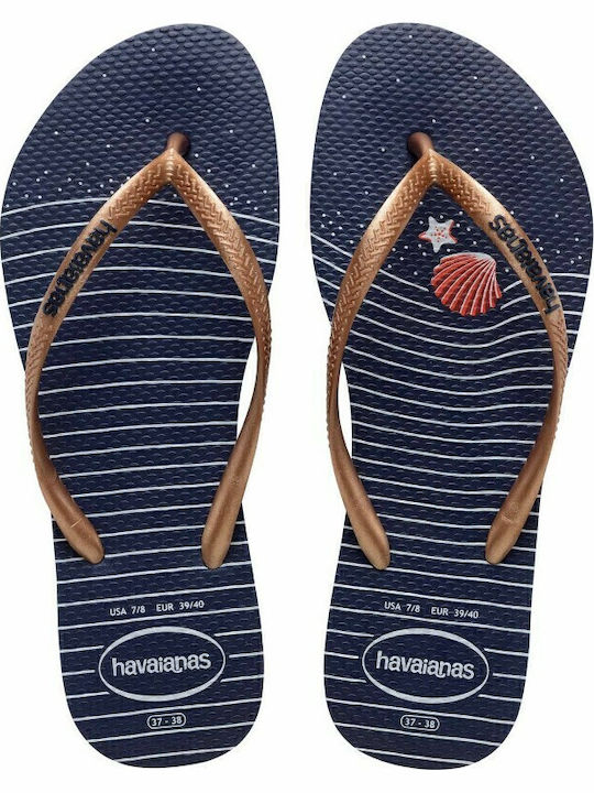 Havaianas Slim Nautical Σαγιονάρες σε Χρυσό Χρώμα