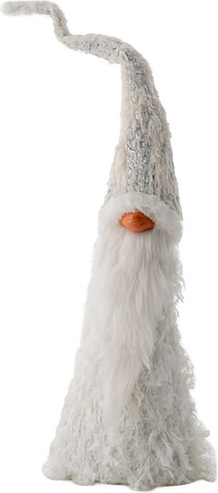 Dekorativer Weihnachtsmann Weiß aus Stoff 65x15x12cm