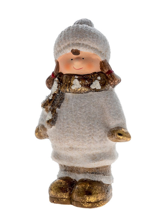 Zen Collection Christmas Ceramic Figure Toddler Silver Length 8.7cm