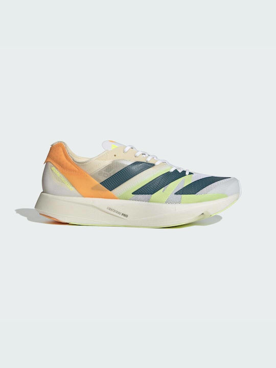 Adidas Adizero Takumi Sen 8 Ανδρικά Αθλητικά Παπούτσια Running Cloud White / Real Teal / Flash Orange