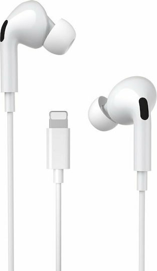 WK Y10 Earbuds Handsfree Ακουστικά με Βύσμα Lightning Λευκό
