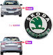 Carner Autocolante Sigle Auto Skoda 9cm pentru Capotă Auto în Culoarea Verde 1buc