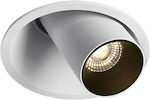 Zambelis Lights Στρογγυλό Μεταλλικό Χωνευτό Σποτ με Ενσωματωμένο LED σε Λευκό χρώμα 9.1x9.1cm