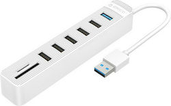 Orico USB 3.0 Hub 6 Porturi cu conexiune USB-A Alb