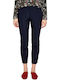 S.Oliver Women's Fabric Trousers in Slim Fit Navy Blue