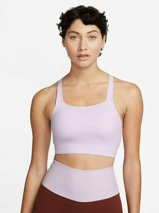 Nike Dri-Fit Swoosh Luxe Γυναικείο Αθλητικό Μπουστάκι Μαύρο με Ελαφριά Ενίσχυση