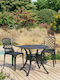 Garten- und Outdoor-Möbelsets 3 Stück Schwarz mit Sonnenschirmhalter