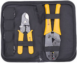Powermat Set De Clești Setul De Dezizolator Și Ondulator De Cabluri Și Tăietor De Cabluri Cu Accesorii 7 Bucăți PM-ZDK-7T