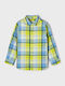 Kids Checked Shirt Long Sleeve Yellow