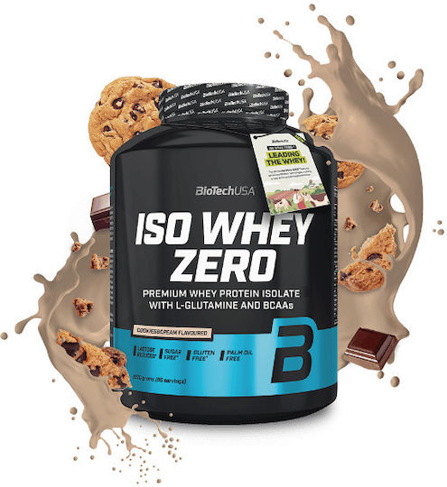 Biotech USA Iso Whey Zero Lactose Reduced Whey Protein Gluten Free with Taste Cookies & Cream 1.816kg