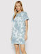 Adore Summer Mini Athletic Dress T-Shirt Short Sleeve White/Grey