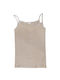 Women's Cotton T-Shirt with Spaghetti Strap Beige