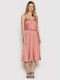 Michael Kors Sommer Midi Abendkleid Satin Dusty Pink