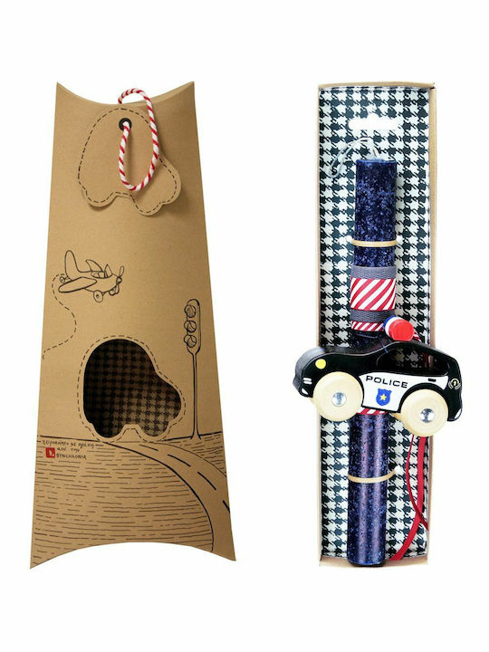 Easter Candle Round with Box Car Suv Blue Car S...