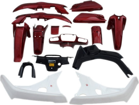 Set de Piese din Plastic pentru Motocicletă pentru Honda Astrea Mare 100 Roșu 16buc