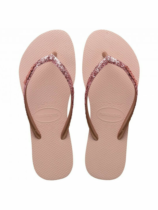 Havaianas Slim Glitter II Frauen Flip Flops Ballet Rose/Golden Blush