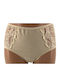 Βαμβακερά High Waist Women's Slip 2Pack with Lace Beige