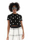 Dsquared2 Women's Crop Top Cotton Short Sleeve Black